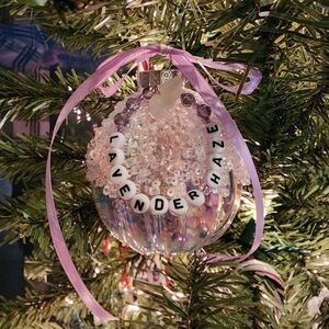 Swiftmas Lavender Haze Midnights Friendship Bracelet Ornament